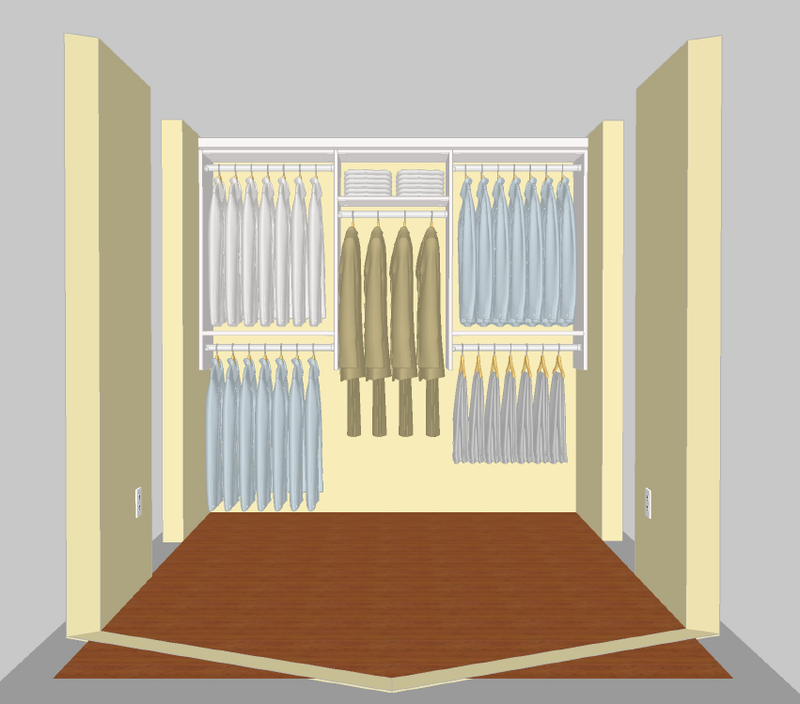 Illustration for article titled This customer wanted two columns of triangular drawers butted inside a funky corner.